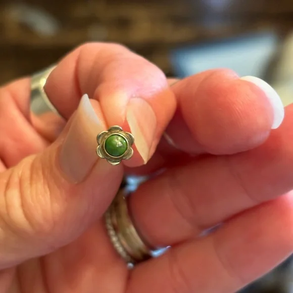 Sterling silver and Sonoran gold turquoise studs - Picture 4 of 8